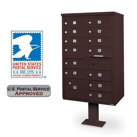 POSTAL PRODUCTS UNLIMITED Postal Products Unlimited N1031044 13 Door CBU with Pedestal - Bronze N1031044